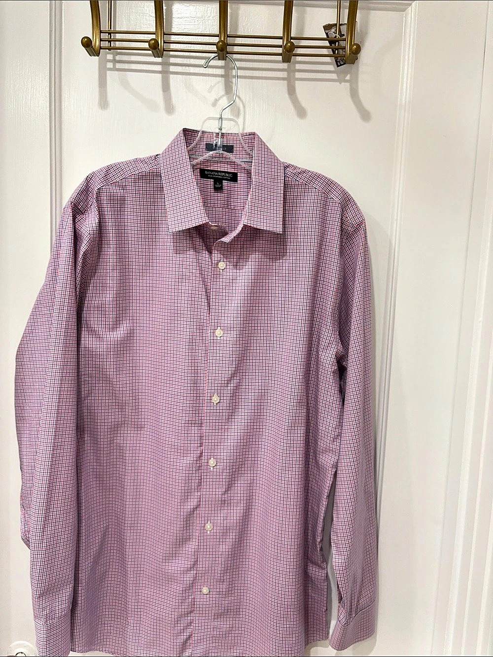 Banana Republic slim fit Men's Checkered Cotton Button Down